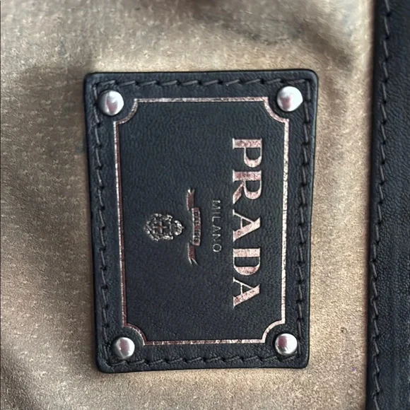 Prada Nylon and Lambskin Leather camouflage 2 way bag